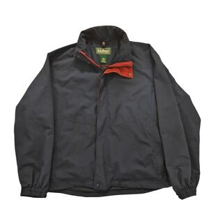LL Bean Mens XXL Navy Blue Nylon Windbreaker Full Zip Jacket 0BCY9